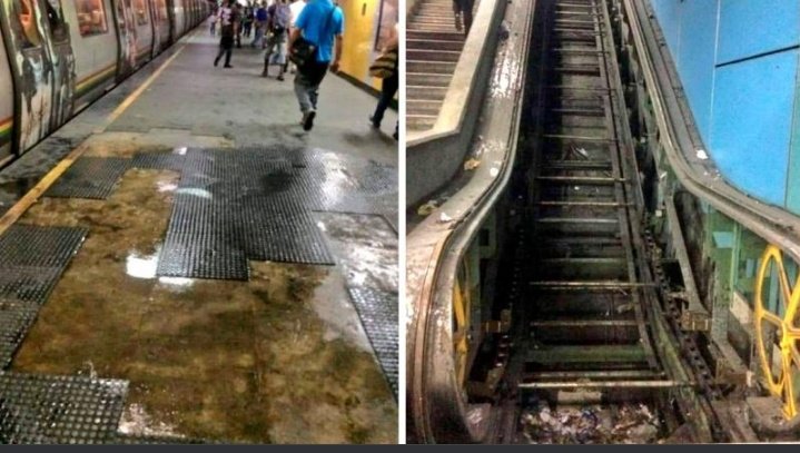 Jojotoweb's tweet photo. El inframundo del metro de Caracas parece una excelente locación para una película de terror, todo sucio, sin funcionar, destartalado y a oscuras, es muy lamentable el deplorable estado que luce el otrora impecable sistema de transporte masivo https://t.co/fg3K81XhPq