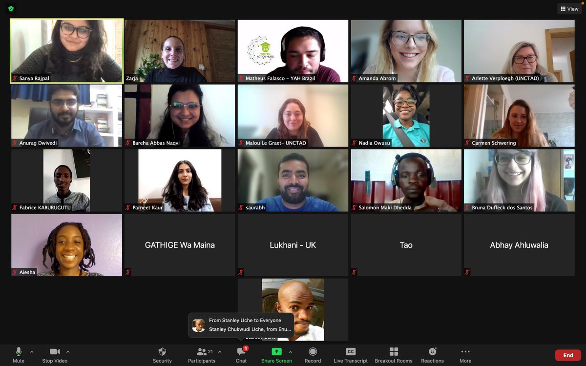 Wonderful to participate in a discussion on quality education and #SDG4 with fellow UNCTAD Youth delegates leading up to the ECOSOC Youth Forum! <a href="/UNCTADYouth/">UNCTAD Youth</a> <a href="/UNCTAD/">UN Trade and Development</a> <a href="/UNYouthEnvoy/">UN Youth Envoy</a> 
.
It was lovely to see everyone and connect on key points! <a href="/SDGsInSchools/">Global Schools Program</a> <a href="/Mission4point7/">Mission 4.7</a>