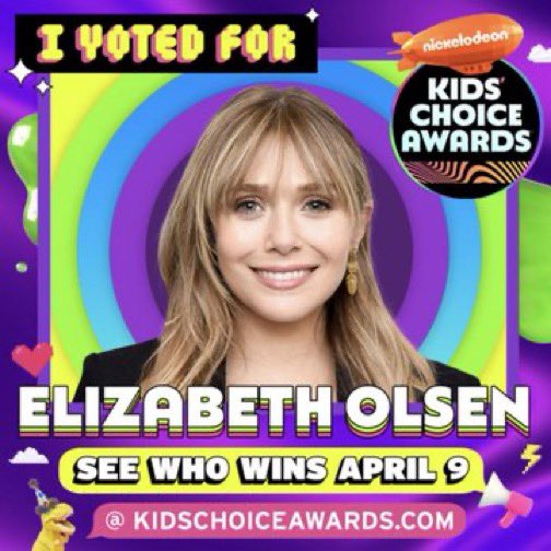 Wandasariel's tweet photo. Today is the last day to vote for #WandaVision and #ElizabethOlsen on for the Kids Choice Awards.
Reply with:
“#KCA #VoteWandaVision”
“#KCA #VoteElizabethOlsen”
and retweet tweets with these hashtags! https://t.co/7x7w1X7vUf