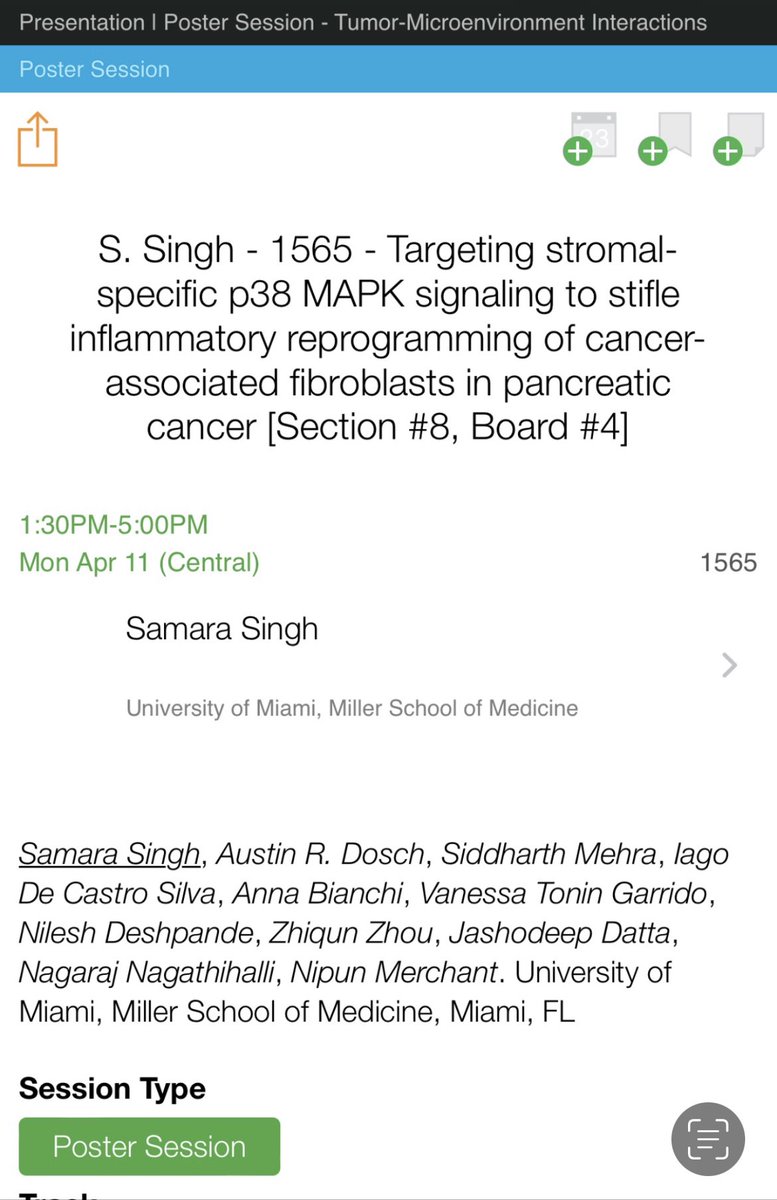 DrJashDatta's tweet photo. Also check out posters from Vanessa Garrido & Samara Singh (@NbmerchantMD lab postdoc & grad student respectively) & Sidd Mehra (@nagarajns postdoc). @SylvesterCancer #PDACResearch group representing!! https://t.co/fPGPdGVRQa