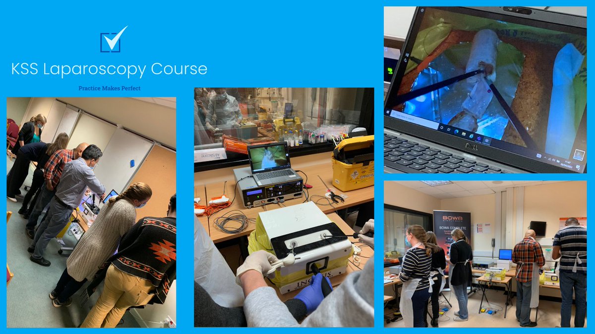 rebeccamallick's tweet photo. 1/2 Another fantastic #KSSlaparoscopycourse hosted @BSUHSimulation TLH masterclass - mix of theory, suturing and wet lab animal tissue exercises! Thank you to @BOWAMEDICALUK for your support with the electrosurgery. Really valued by the trainees #simulation @RCObsGyn @TheBSGE https://t.co/DV9vtxZlWo