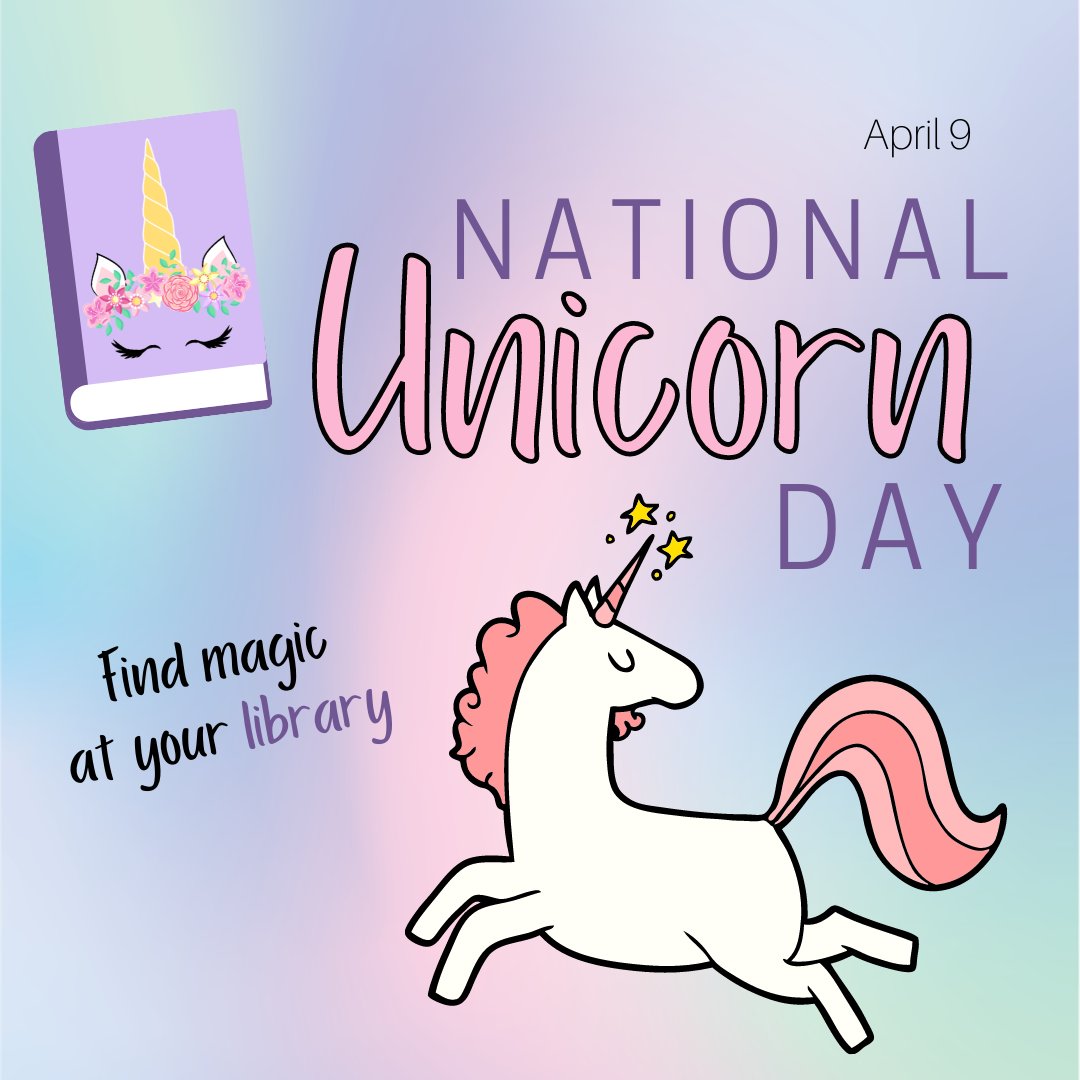 Today might just be the most magical day of the year because it’s National Unicorn Day! Find tons of magic at your library.

#NationalUnicornDay #UnicornDay #Unicorn #Library #NassauLibraries