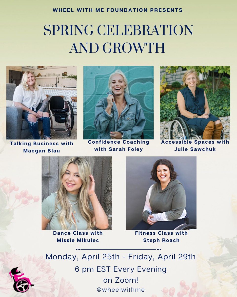 TheJulieSawchuk's tweet photo. Spring Empowerment Week with Wheel with Me is right around the corner and I'm honoured to be speaking at this free event!
For all the details, https://t.co/gJAbR2npzt
Who's joining me?
@wheelwithme #wheelwithme #accessibility https://t.co/opTHS8eYLI