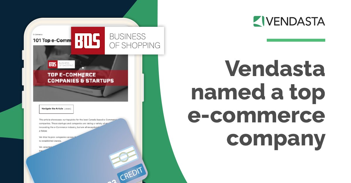 Vendasta's tweet photo. Vendasta named a top e-commerce company! 

We are honoured to be recognized as one of the top companies pushing boundaries in e-commerce by the Business of Shopping. https://t.co/vSwDn3vgQy

#growth #ecommerce #digitalmarketing https://t.co/EEFriYPo5M