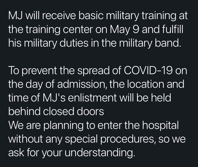 For MJ's enlistment on May 9, he will be fulfilling his military duties in the military band!! 😯

#ASTRO #MJ