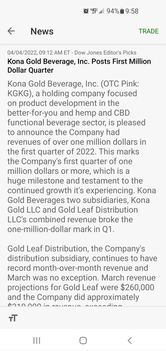 simplemandude's tweet photo. $KGKG revenues over $1000000 in the first quarter! 
 Now they are authorized at all Walmarts! https://t.co/KFQ9Ctvzgi