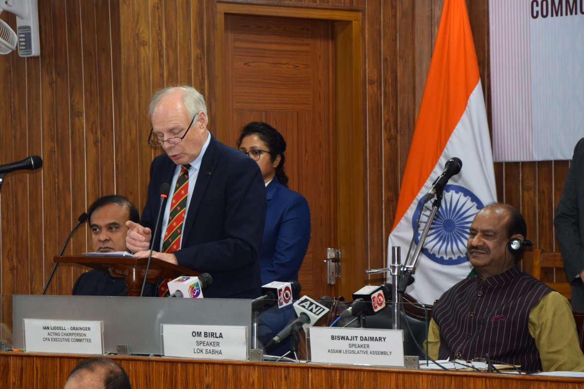 CPA_Secretariat's tweet photo. 📸Opening of CPA Mid-Year Executive Committee meeting @AssamAssembly. 

Pictured:
CPA Acting Chair Ian Liddell-Grainger MP
@LokSabhaSpeaker Shri Om Birla
Assam Chief Minister @himantabiswa
CPA Small Branches Acting Chair @ACTSpeaker Regional Reps @StuMcMillanSNP &amp; @DrNorainiAhmad https://t.co/swfaTvN49U