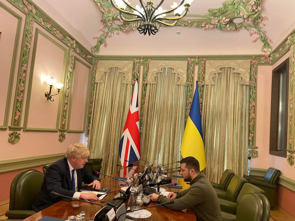 ⚡️⚡️British PM Boris Johnson meets with President Volodymyr Zelensky in Kyiv on April 9, in what appears to be an unannounced visit.

Source: Andrij Sybiha, deputy head of Zelensky's administration.