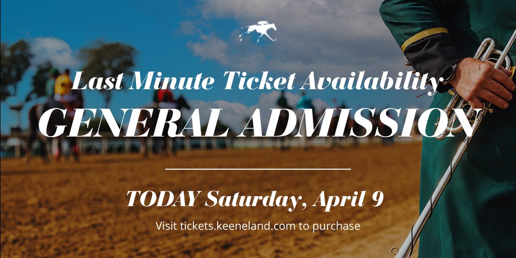 Last-minute General Admission tickets are available for TODAY, Toyota Blue Grass day, at Keeneland! Get them before they’re gone. We encourage Keeneland fans to check frequently for ticket inventory updates on tickets.keeneland.com.