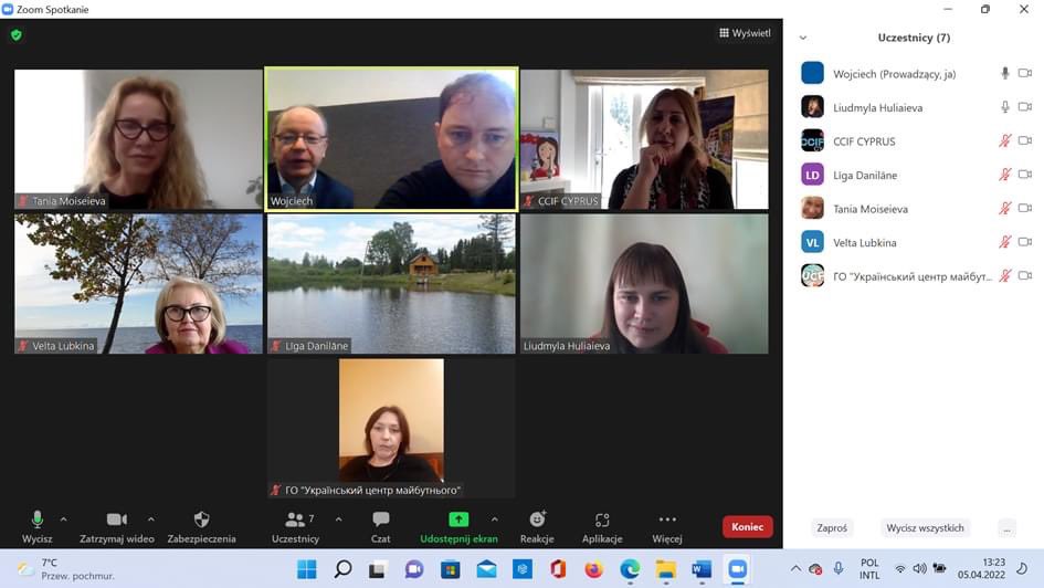 Yesterday there was a project meeting - Kick off Meeting of the INEDA project. Partner organizations from Latvia, Ukraine and Cyprus participated. The leader is the Zofia Zamenhodf Foundation from Poland :)
The meeting was scheduled on-line.