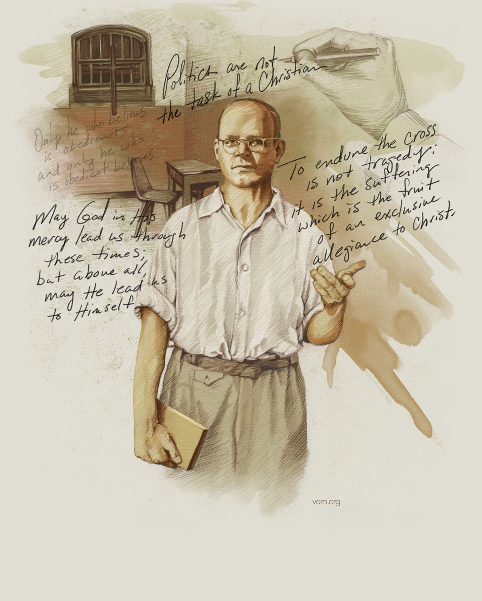 VOM_USA's tweet photo. "This is the end — for me, the beginning of life." On April 9th, 1945, after conducting a worship service in prison, even as Allied troops approached, Dietrich Bonhoeffer was hanged by direct order of the faltering Fuhrer, Adolf Hitler. https://t.co/8tyKGhH4wb