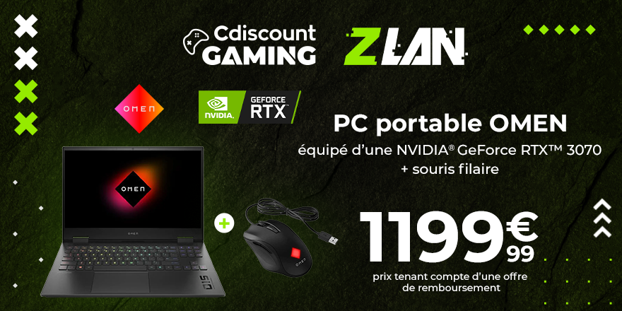 NVIDIAGeForceFR's tweet photo. Découvrez les offres #ZLAN2022 exclusives de @CdiscountGaming sur les PC Portables Gaming OMEN et VICTUS by HP équipés en NVIDIA® GeForce RTX™ Série 30 et bénéficiez jusqu'à 200€ de remboursés !🎯#RTXOn #NVIDIAReflex

➡️https://t.co/cL4AxTwBCH https://t.co/NkNYKHnqmj