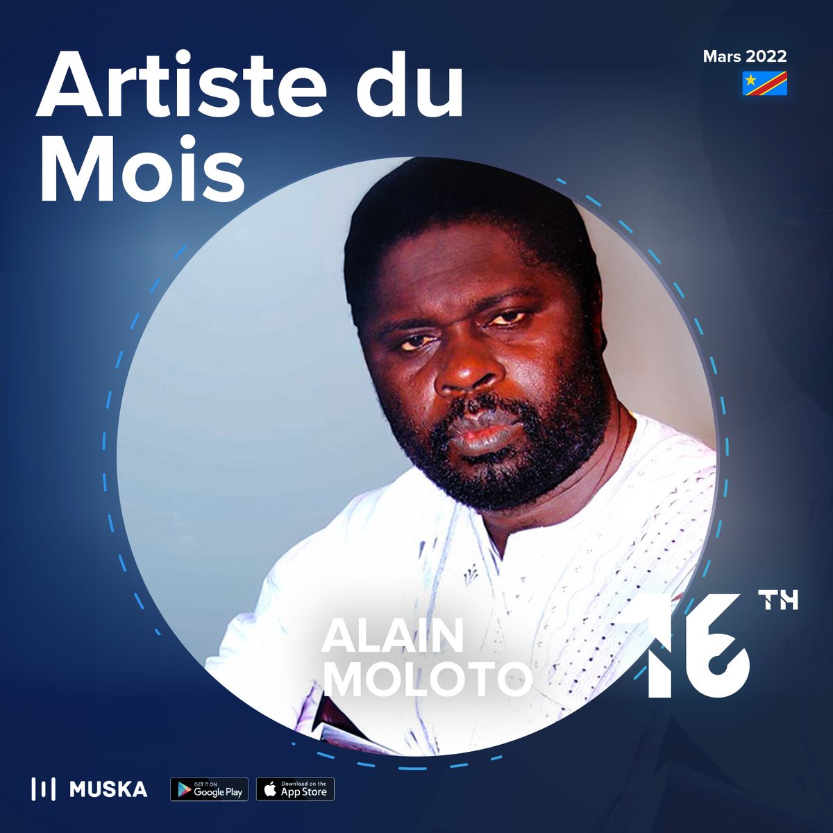 muskaapp's tweet photo. Muska RDC🇨🇩
Découvrez le classement du top 20 Muska du mois de mars 2022!!!
Le frère #AlainMoloto occupe la 16e place de ce classement du mois🏅🎧
Téléchargez l'App Muska 👉 https://t.co/y2kj9pKbJx📲
#muska #RDC #classement #muskatop20 #mars22 @gael_ministries https://t.co/QAl30RRsxO