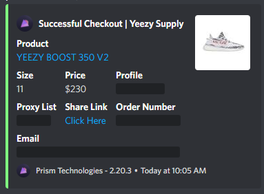 Spectrique's tweet image. One and done🤝 @GiraffeARoo 
Bot: @PrismAIO 
Proxy: @LiveProxies 
Gmail: @EasyClickTools 
Group: @TheNorthCop