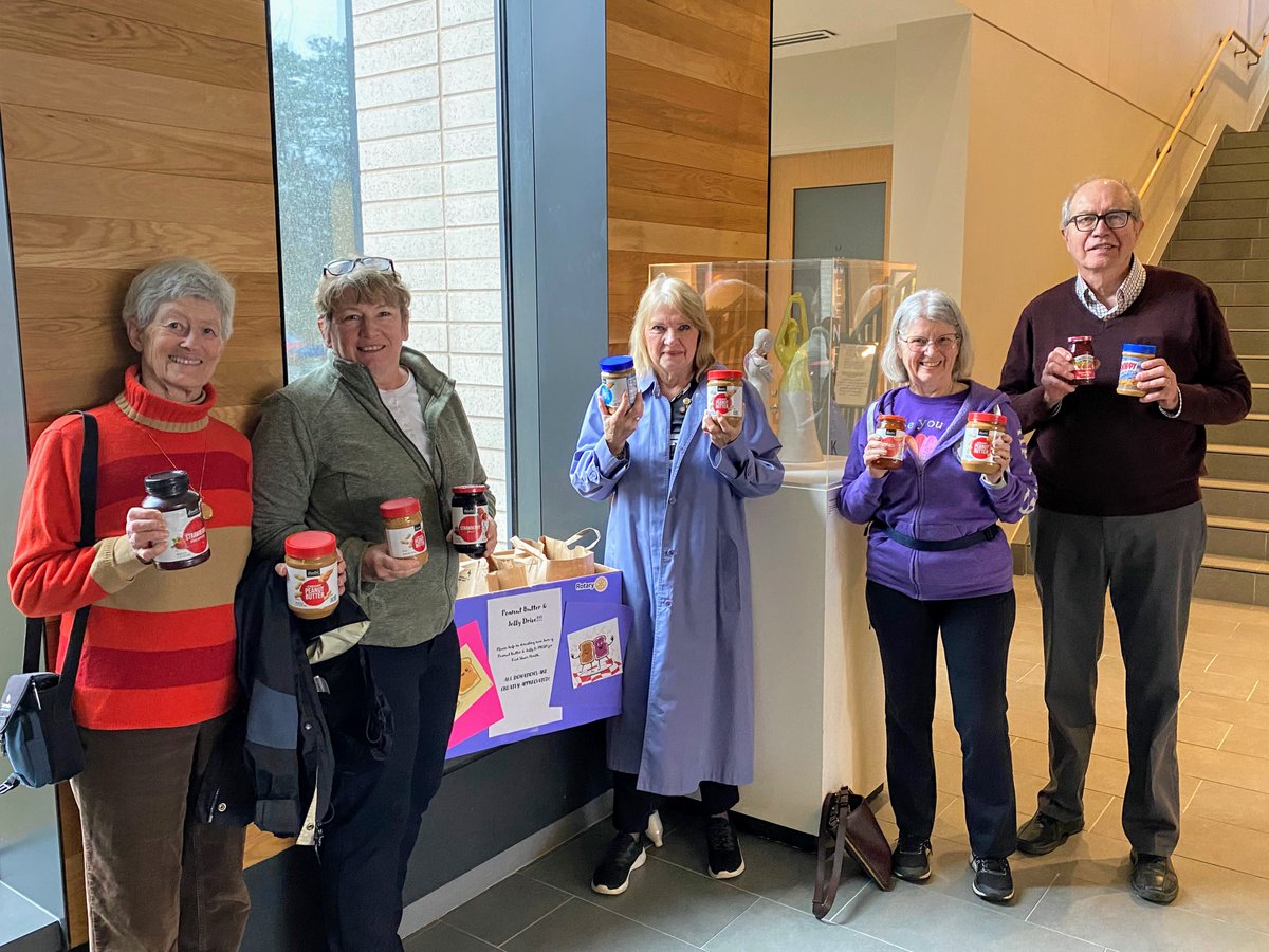rotaryofgv's tweet photo. The Rotary Club PB&amp;J Challenge collected 203 lbs. of peanut butter &amp; jelly for @PRISMinneapolis! Michelle Ness, Ex. Dir., said, "...inflation has increased the cost of peanut butter 18% since September. We are seeing lots of people using the food shelf for the first time." https://t.co/KlzGHqya6c