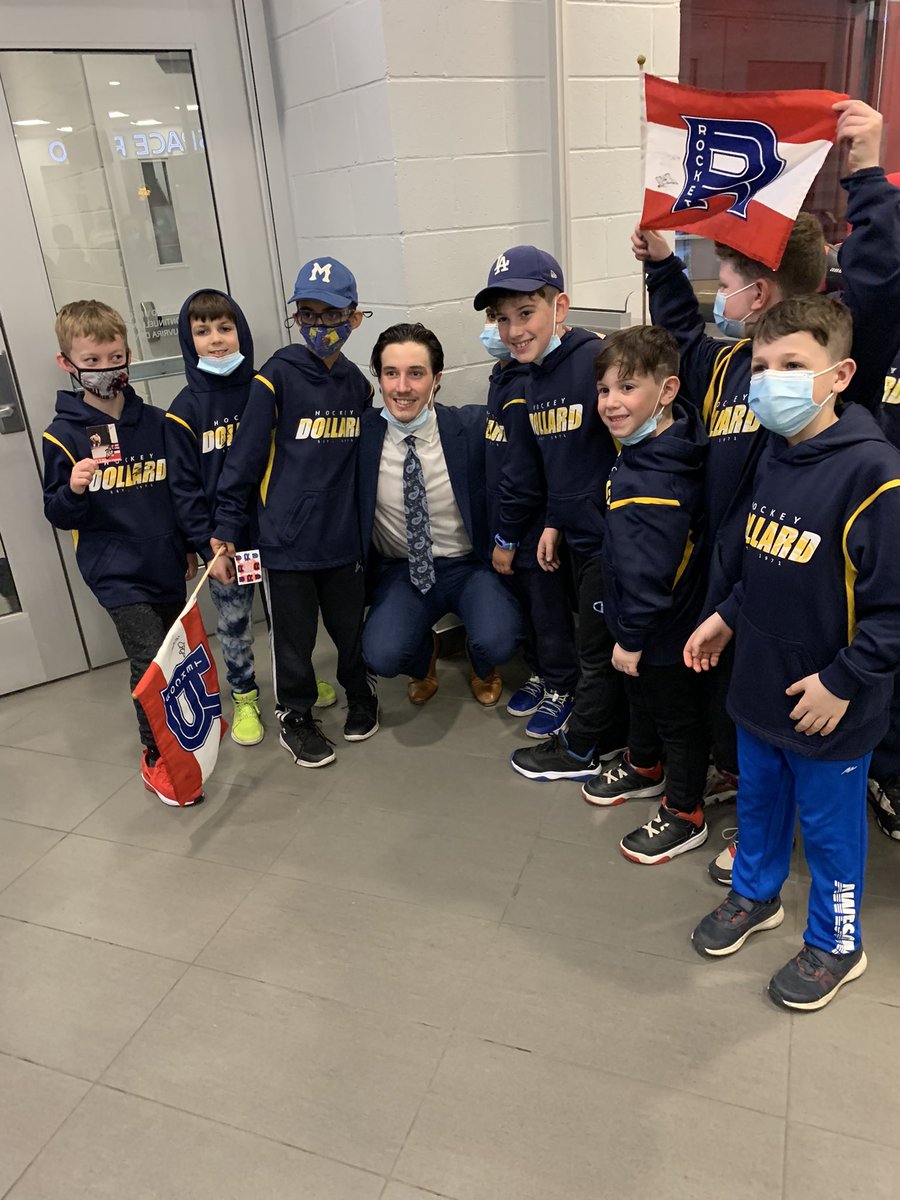 mindycam44's tweet photo. @RocketLaval Big thank you Rafaël Harvey-Pinard who took the time to come see our novice team yesterday after his big overtime winner!!!! #kidshadanamazingtime https://t.co/Ejj68SRDCg