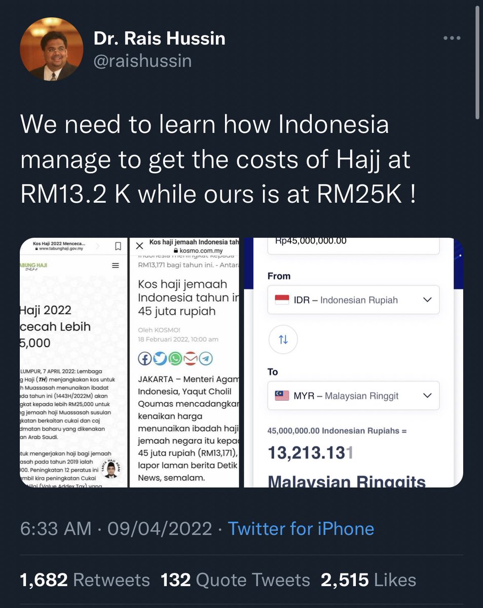 Jas_zedz's tweet photo. Ramai percaya kononnya Tabung Hani tak telus, korup, tender pada kroni sebab 2 tweet ini.

Konon kata Kos Haji Malaysia tinggi berbanding Indonesia

Untuk elakkan salah faham,
Saya nak kongsikan kos sebenar pengurusan haji Malaysia &amp; perbezaan dgn Indonesia 👇🏻 https://t.co/GKNFXj4kzg