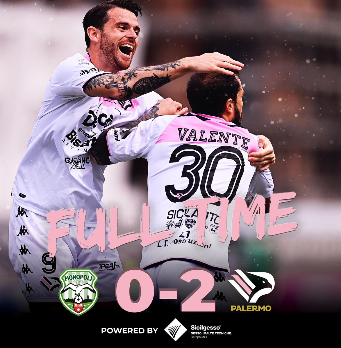 Palermofficial's tweet photo. ⏱️ FULL TIME
📲 #siamoaquile 🦅 #MonPal @LegaProOfficial https://t.co/oyPcoy68Ej