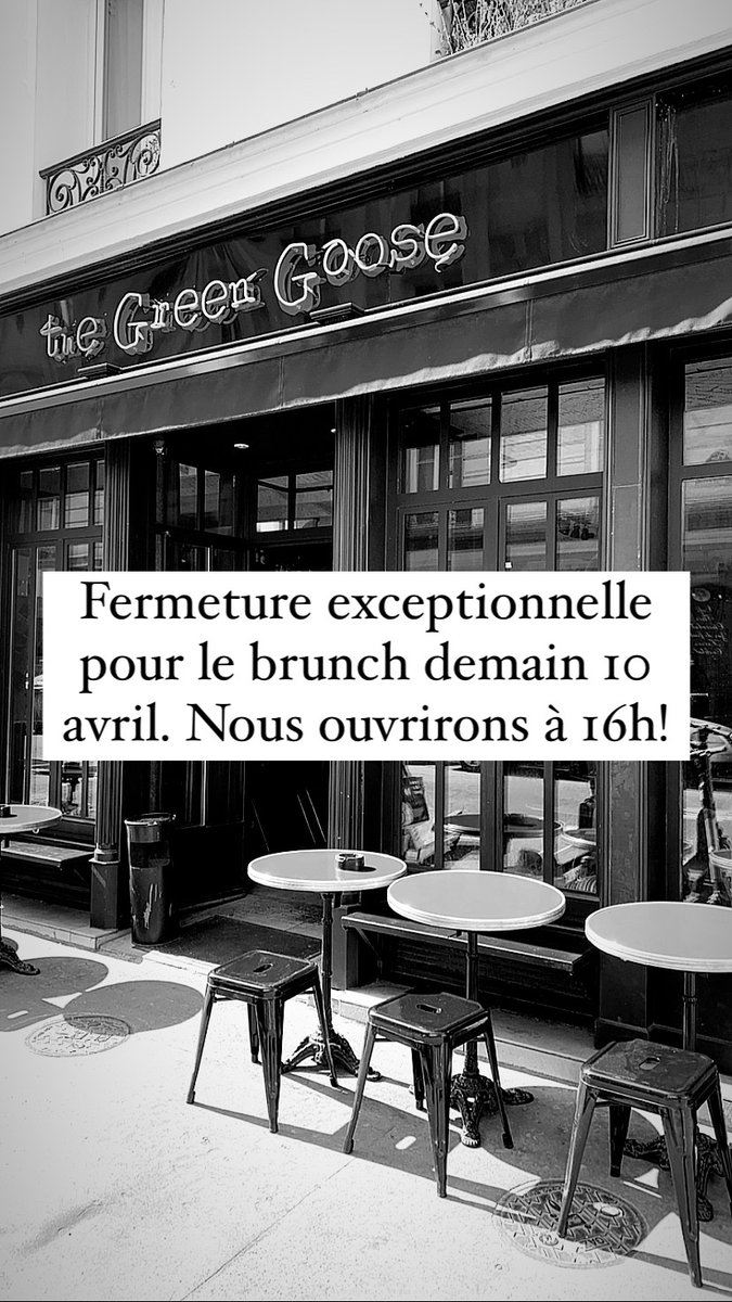 We’ll be closed for brunch tomorrow, 10 April, but will be back open at 16h. See you all there!