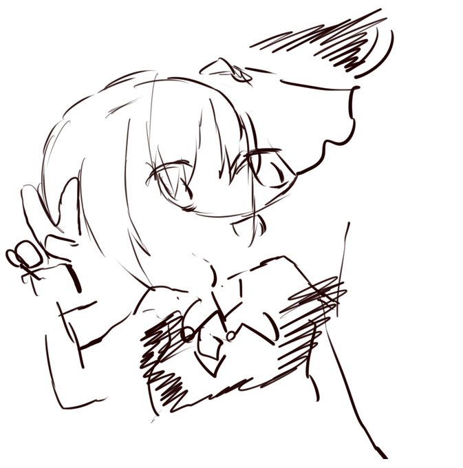 #自分が何度も投稿してしまう画像
目を閉じて描いたルーミアちゃんに線画して色塗った 