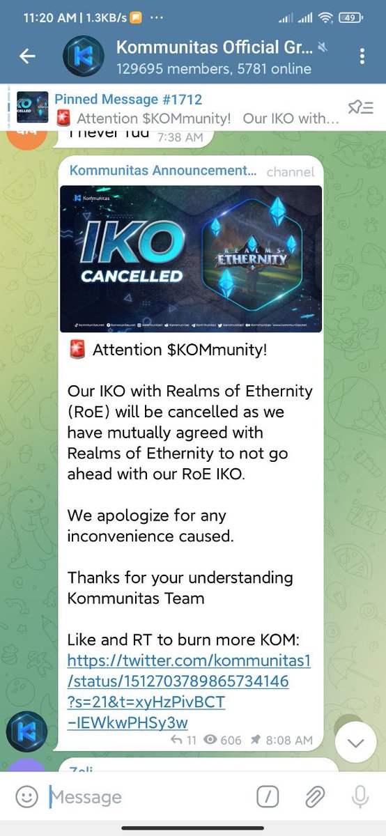 RethScam_BMG's tweet photo. Good Launchpads protect their investors @Gamestarter @truepnl @Kommunitas1 they canceled the partnerships with " @realmsofeth " RETH scam.
Waiting for the other launchpads to do the same, but it seems they don't care about their investors. waiting for @SeedifyFund @enjinstarter https://t.co/J3Uu6i92B7