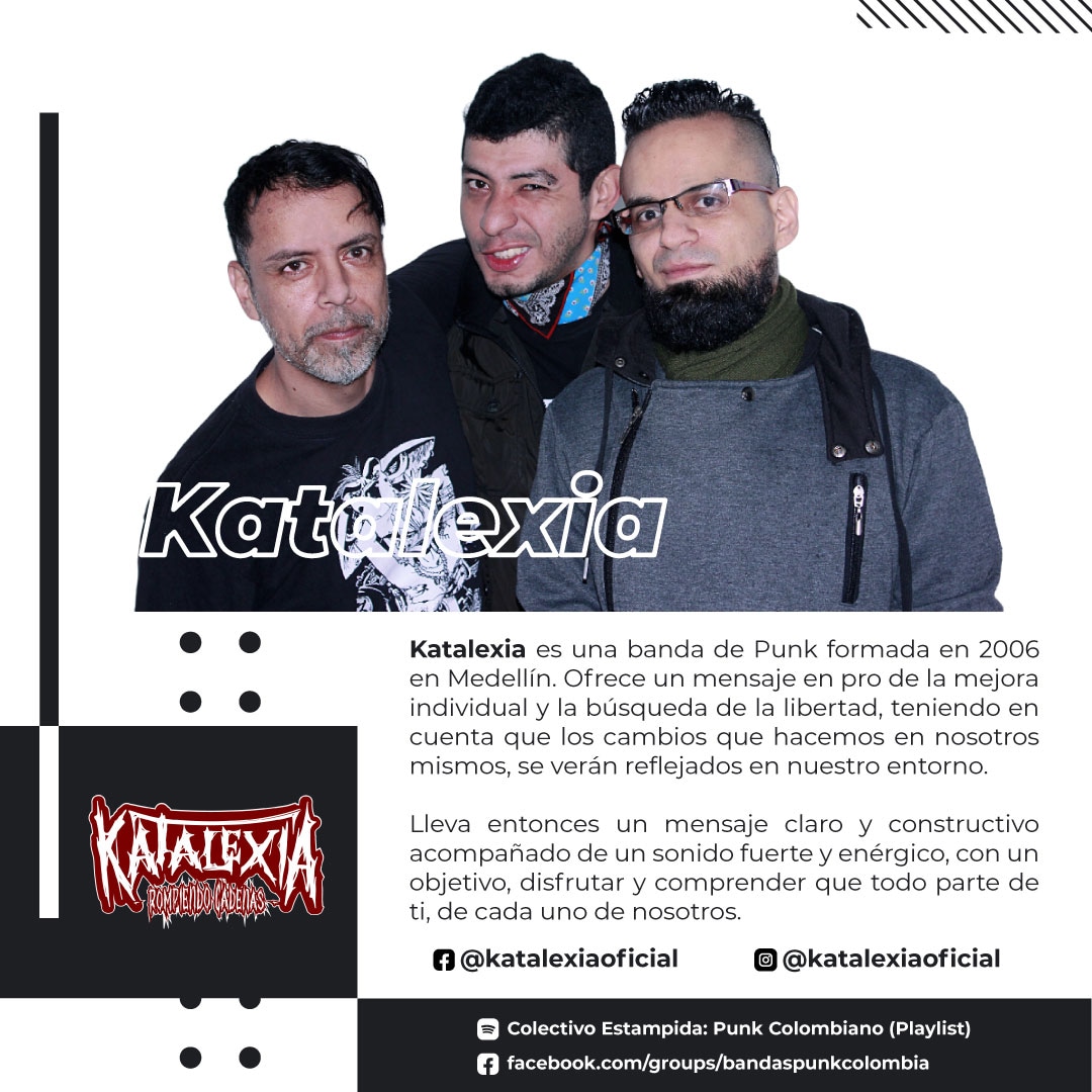Katalexia06's tweet photo. Hey hey! Los invitamos a conocer un poco de la banda y a escuchar la playlist Colectivo Estampida: Punk Colombiano en Spotify
Un saludo. 😉🍻
#katalexia #punk #punkrock #thrashpunk #rockeros #rockers #punx #punkcolombiano #punkcolombia #Spotify https://t.co/Df4pn0dvuA