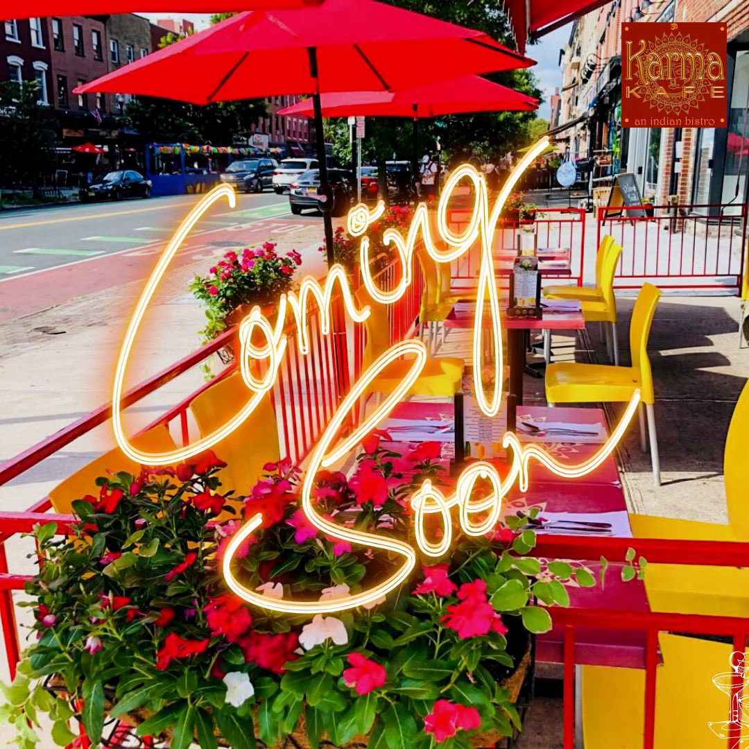 Who is excited about Karma’s Outdoor Kafe?? 🌸🌤
Hold on tight… our al fresco dining is coming soon!!! 

Info call: 201.610.0900

#KarmaKafe #OutdoorKafe #Hoboken #HobokenEats #ComingSoon #IndianFood