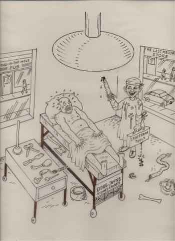 dougjayne's tweet photo. @alyankovic Al drew this for me while I was recovering from the dreaded stones. https://t.co/2tvWu8dLNE
