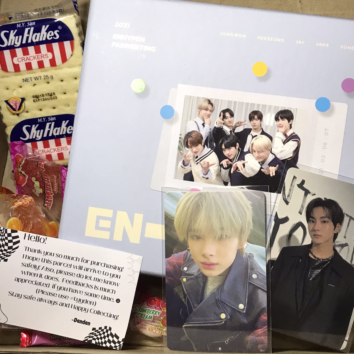 nishimurascart's tweet photo. — [♡] ; #nishilovemails 

💌: hi @cartforlhs sorry for the vv late feedback t-t but anyways,, i received won &amp; riki safely! thank u sm for the smooth transaction &amp; freebies !! til next time ♡

꒰ 🖇 . . . #tyyden꒱ https://t.co/INPwKPt4fH