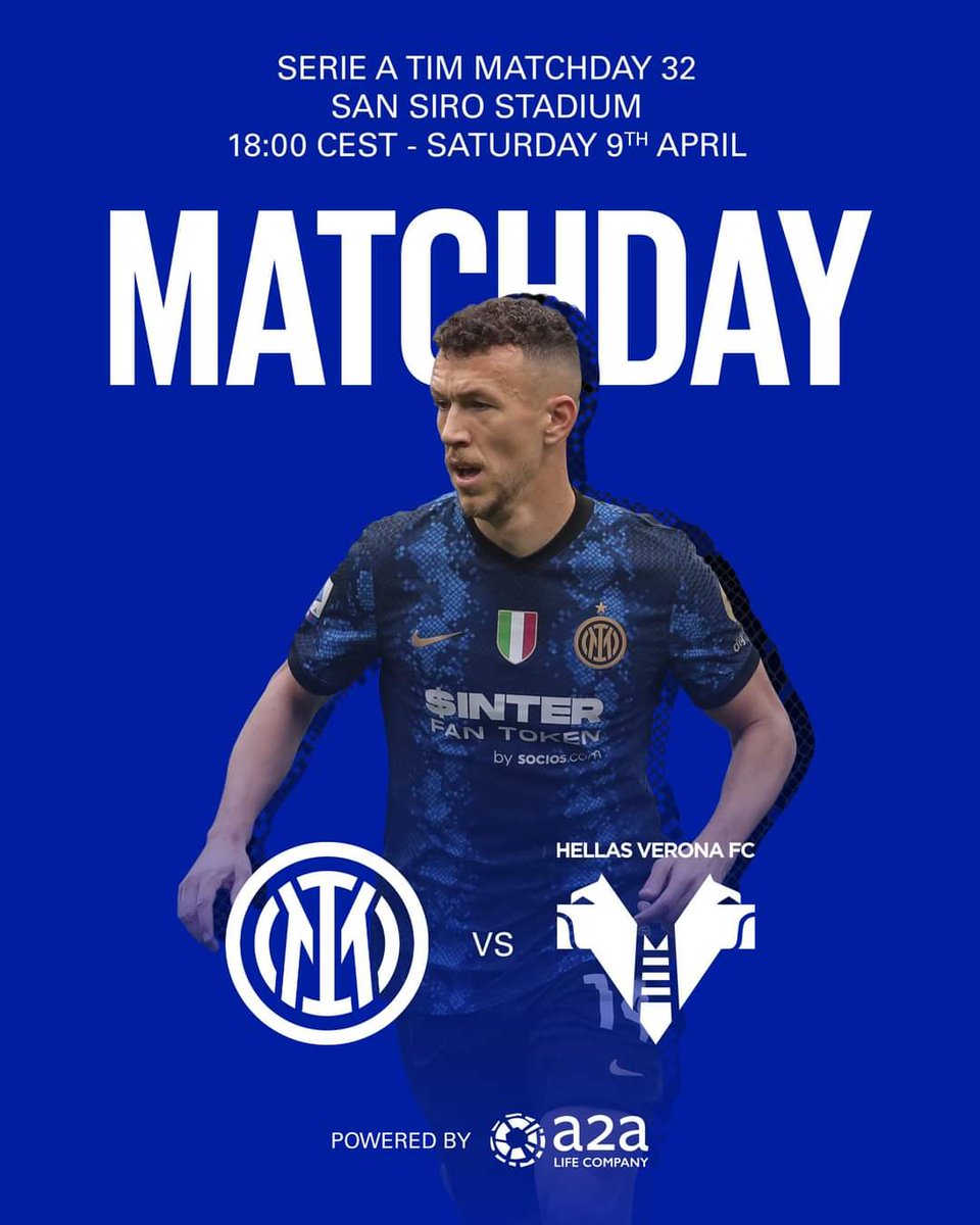 ICB1908's tweet image. 💥 Matchday
⚽ #InterVerona
🏆 Lega Serie A Week 32
⏰ 18:00 CEST (17:00 UK) 
📺 BT Sport 
🏟️ Stadio Giuseppe Meazza 
#FORZAINTER ⚫🔵