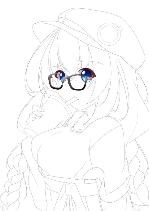 目と眼鏡だけ塗った! 