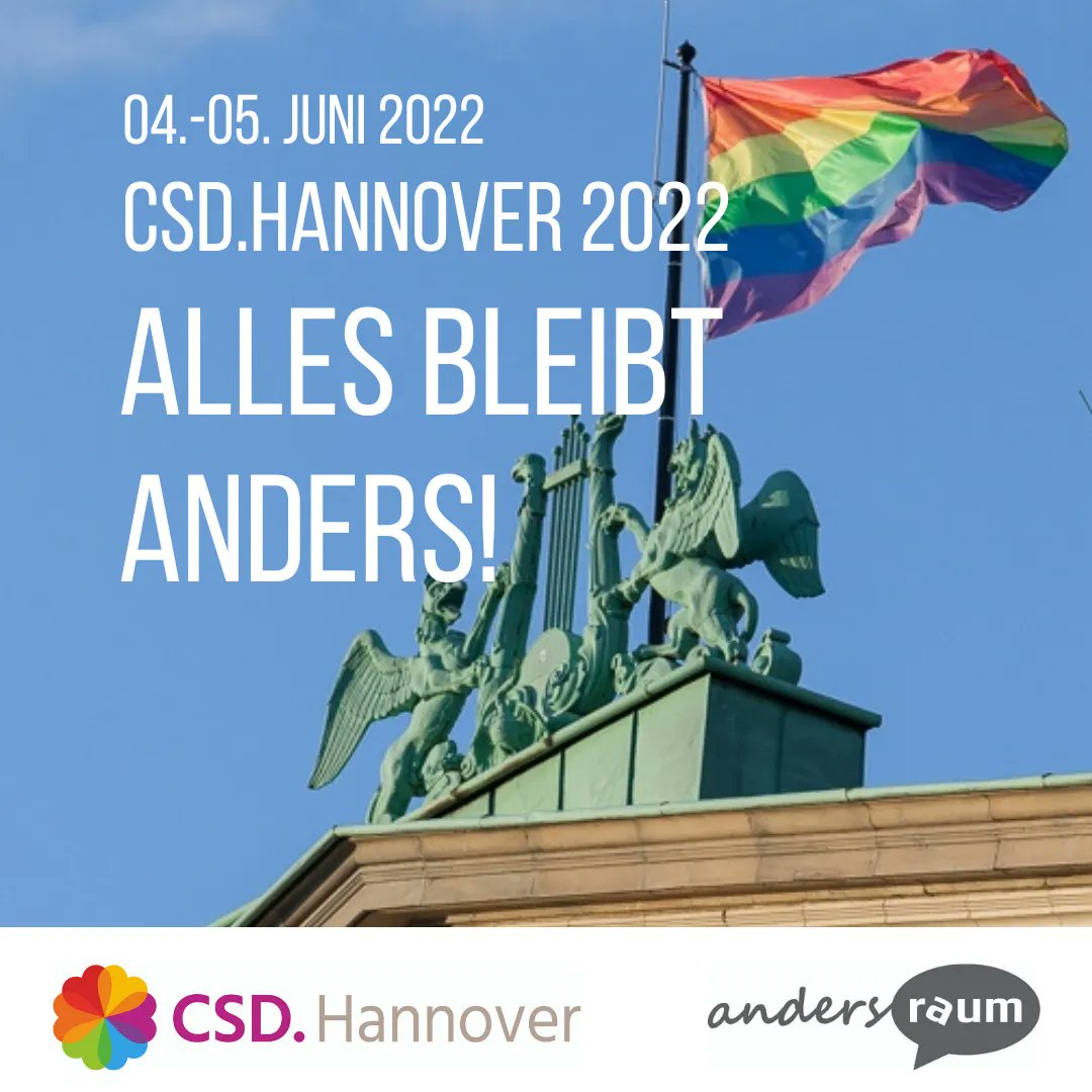 Trommelwirbel 🥁
Unser Motto steht fest 🥳 "Alles bleibt anders"

Neue post-pandemische Realität? Neue Normalität? Nein, danke! Wir sagen: Alles bleibt anders!

#csdhannover #csd2022 #lgbtiq #lgbt🌈