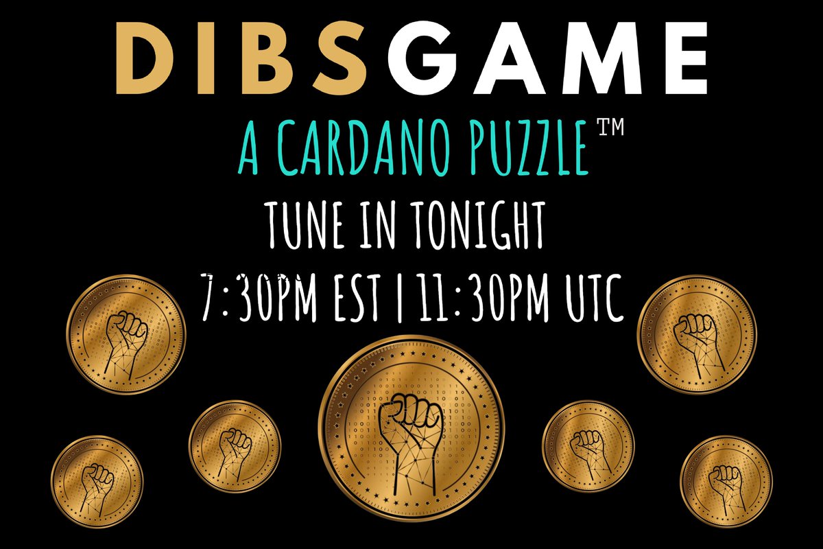 CardanoPuzzles's tweet photo. 🎪 Who's got $dibs? @DibsToken is giving away 1,000,000 $DIBS for a #Cardano 🧩  game tonight don't miss out on this one!🎪🪙 
To play:
✅ Follow @DibsToken 
✅ Tag a friend
✅ Bring the #Competition tonight @CardanoPuzzles 
#ADA #CNFTCollection #CNFTs #CNFTGiveaway #PlayToEarn https://t.co/Tdbw6NTJEC