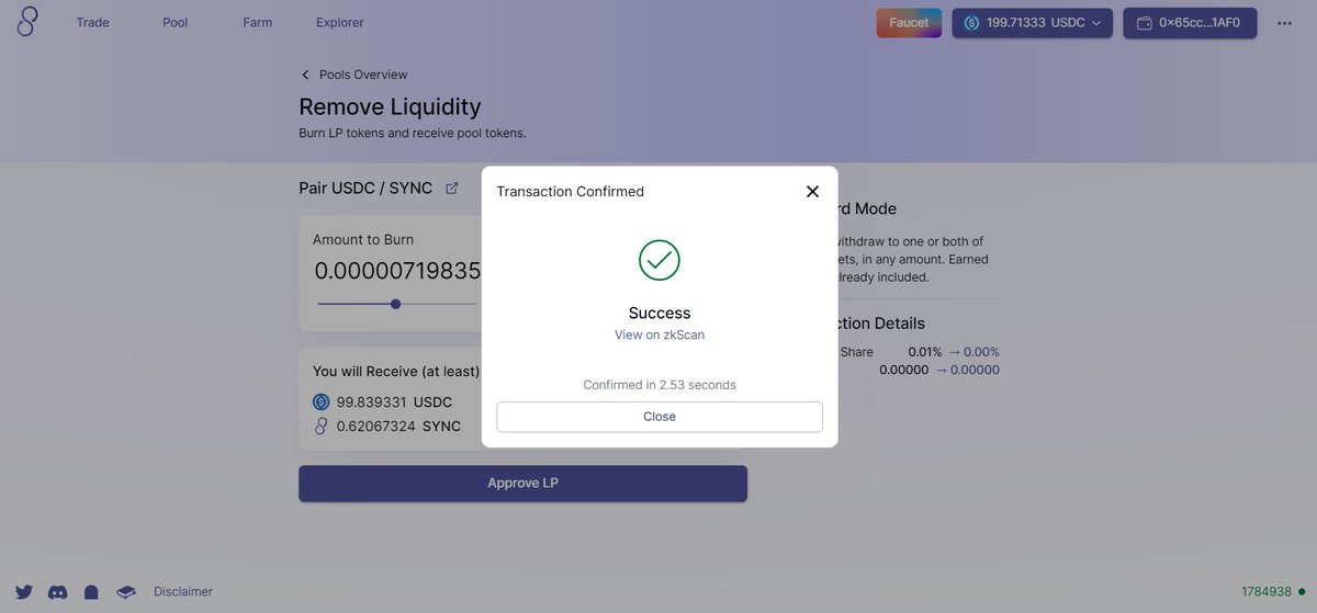 moonsoo1123's tweet photo. @syncswap 
really enjoyed using testnet.  

https://t.co/G6JBmw654c… 

Link Discord: https://t.co/C5Dc0kjHOd

#L222 #zkSync #Layer2 #ZKRollup #testnet #Ethereum #DeFi #DEX https://t.co/paLqRqK57z