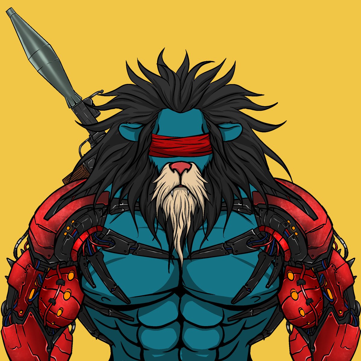 ☀️ Daily Sneak Peek👀🦁
Background:Bright Yellow 
Skin: Frost
Body:Red Mecha Wear
Eyes:Red Collar
Mane:Night Bringer 
Mouth: Classic Medium Beard
 
🎁 Giveaway 
1 Tough Lion NFT on mint day April 25

1️⃣ Like &amp; RT
2️⃣ tag 3 friends
3️⃣ follow @ToughLions1111 

#CRO