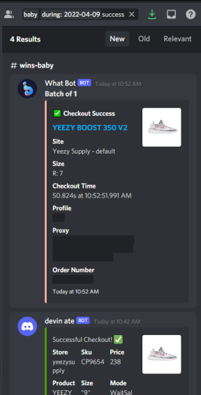 4 pairs and 1 unlogged
Thanks to:

Bot: <a href="/whatbotisthis/">WhatBot</a> <a href="/MEKRobotics/">MEKAIO</a> 
Proxies: <a href="/BreadProxy/">BreadProxy</a> @Leafproxies <a href="/mintproxy/">Mint</a> 
Gmails: <a href="/SkyGmails/">SkyGmail</a> <a href="/JYUstore/">JYU STORE</a> 
Cook Group: @SofloSupply <a href="/polarchefs/">Polar Chefs</a>