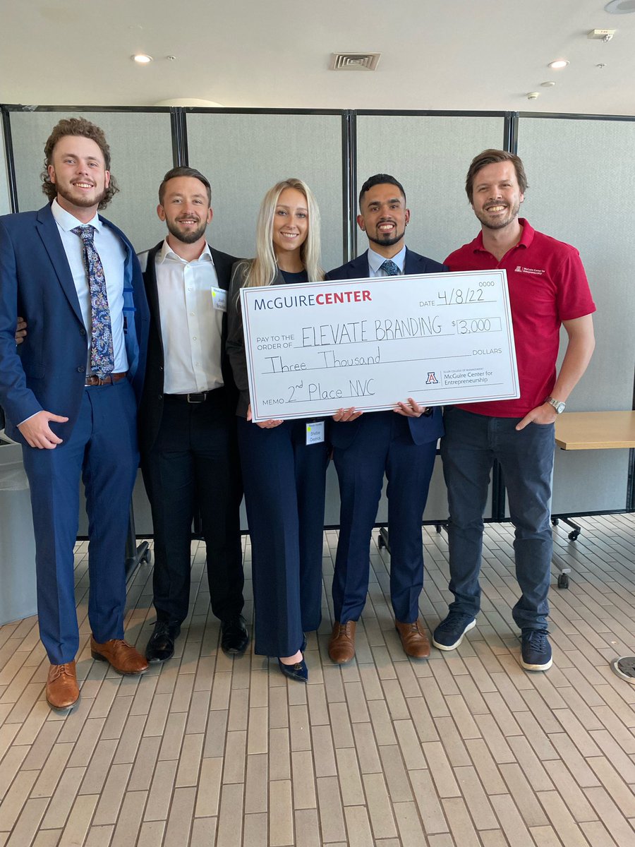 3levateBranding's tweet photo. The founders of @3levateBranding ⚡️ competed in a competition for new ventures yesterday at the University of Arizona and won 2nd place! Find two of the founders at the @SanDiegoNFTCon today and tomorrow! @JoshBrandlen @ShelbieDeatrick @NickNold23 @Allen_Rivera00 https://t.co/kTlyqyXQeD