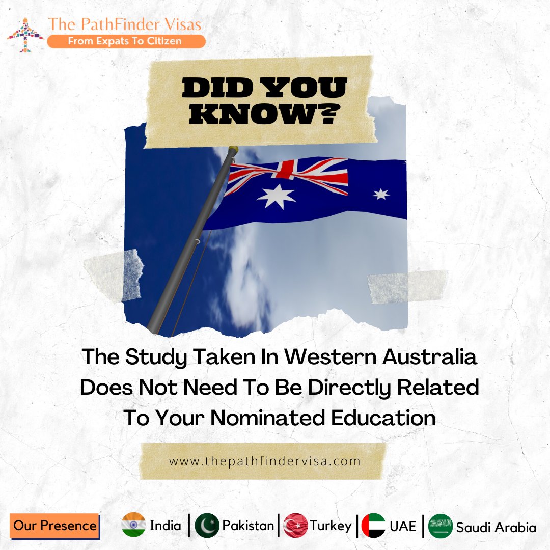 The PathFinder Visa - The Study Taken In Western Australia Does Not Need To Be Directly Related To Your Nominated Education

thepathfindervisa.com

linktr.ee/thepathfinderv…

#australiaimmigration #immigrationaustralia #australianimmigration #immigrationtoaustralia #immigratio