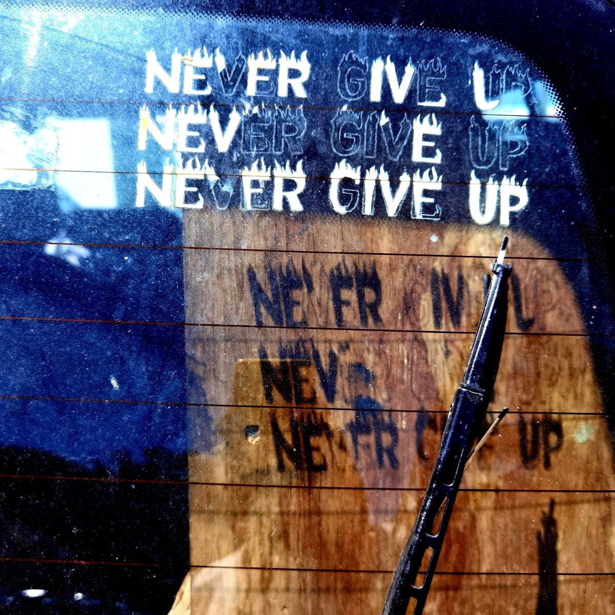 Saw this the other day on a car back window... Nice shadow.. #foundart #NFTCommumity
#CryptoNews