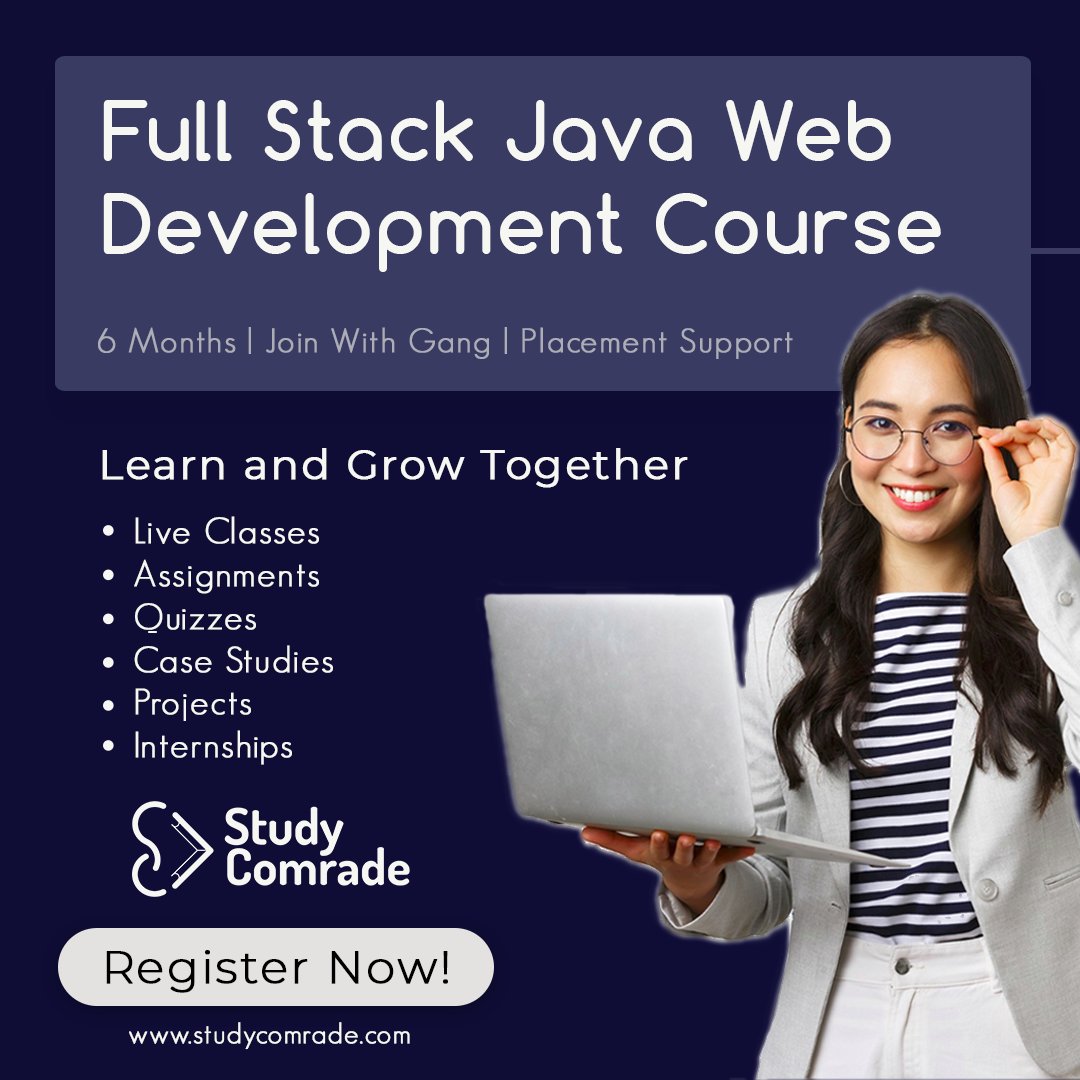 studycomrade's tweet photo. Hello Comrades!

Now Become a Full Stack Java Developer along with your friends in Study Comrade and get a high paid job in no time!

Download brochure for all the details.

https://t.co/kem00Sf6pz

Now getting a Job of 10 LPA is not so tough. https://t.co/gbqqCgELEL