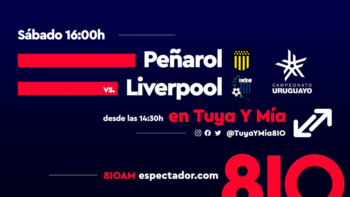 #Apertura

Continúa la 8va. por @ElEspectador810.

Desde 14:30 la previa:

🎙 <a href="/DiegoSonsol/">Diego Sonsol</a> <a href="/JulioMacchi88/">Julio Macchi</a> #Willy <a href="/JuanCholoRodri1/">Cholo Locutor🎤🎧</a> 

⏰ 16:00 
⚽️ <a href="/OficialCAP/">PEÑAROL</a>-<a href="/LiverpoolFC1915/">Liverpool Fútbol Club</a> 
🎤 <a href="/LaliSonsol/">𝗔𝗹𝗲𝗷𝗮𝗻𝗱𝗿𝗼 𝗦𝗼𝗻𝘀𝗼𝗹</a> <a href="/oscarbelo/">Oscar Belo</a> <a href="/JorgeFSere/">Jorge Fernando Seré</a> 

🔄 Circuito CORI

🌍 Espectador.Com/envivo