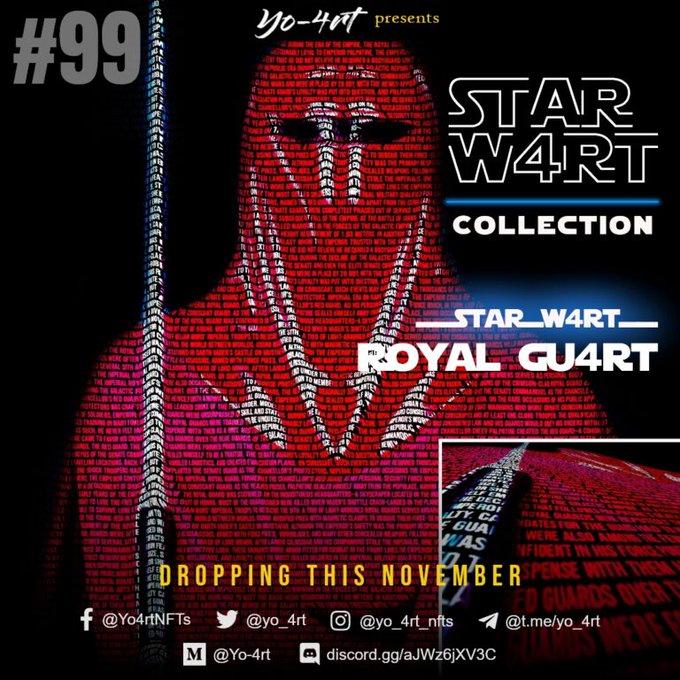 Star_W4rt_NFT's tweet photo. Royal gu4rt

https://t.co/tr8UD887GU
#nft #nftart #nftartist #nftcommunity #nft #crypto #cryptocurrency #neverseenbefore #grounbreaking #nftcollectors #ethereum #blockchain #cryptoforbeginners #starw4rt #artlovers #investincrypto  #creativity #3dart https://t.co/NmiU4q1jMv