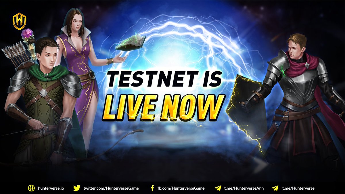 🗣️ HUNTERVESE TESTNET IS LIVE NOW

It’s finally here. This is gonna be a BOOM 💣Testnet ever.

Join Hunterverse Testnet at 👇
dev.hunterverse.io/#/
Instruction on how to play Hunterverse Testnet version 👇
bit.ly/3rdhNae

Ready you hunters, let’s beat the road! 🔥🔥🔥