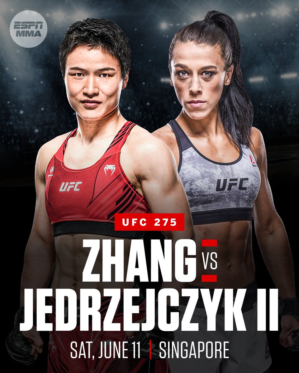 espnmma's tweet photo. Arguably the greatest fight in women's MMA history will run it back 💥

Joanna Jedrzejczyk is set to return against Zhang Weili at UFC 275, UFC chief business officer Hunter Campbell told @marc_raimondi.

Both have verbally agreed and bout agreements will be sent out soon. https://t.co/EAYhJ69jXz