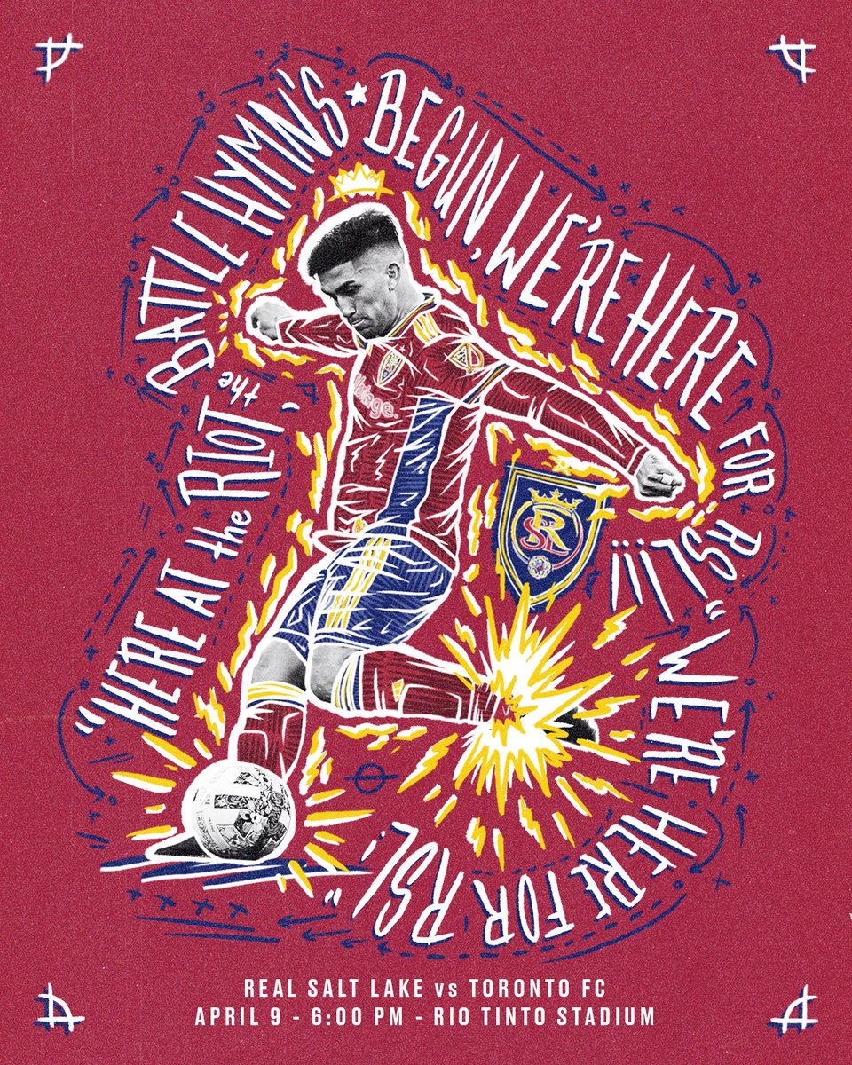 drydendrawstuff's tweet photo. Gameday y’all! Lets goooo!!! @realsaltlake 🔴🔵🦁⚽️
#rsl #realsaltlake #pabloruiz #designforsport #gameday #matchday #poppunk #Believe #handdrawntype #smsports https://t.co/calHlPBmnD