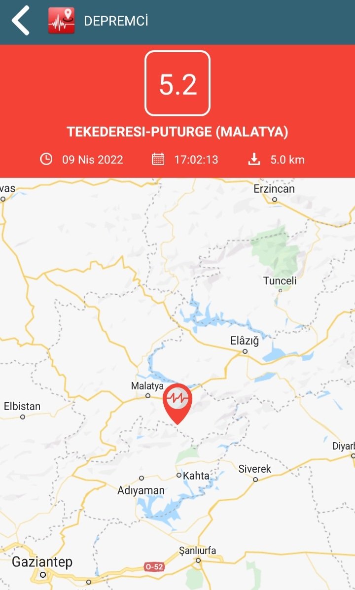 Depremciapp's tweet photo. 5.8M bir deprem beklediğim Erzurum ERZİNCAN'a yakın MALATYA PÜTÜRGE'de 5.2M bir deprem meydana geldi. Dün 4.1M bir deprem de Van'da olmuştu. Şu anda meydana gelebilecek bir depremin 5.8M'i geçmesini beklemiyorum. https://t.co/g8z96tImAq