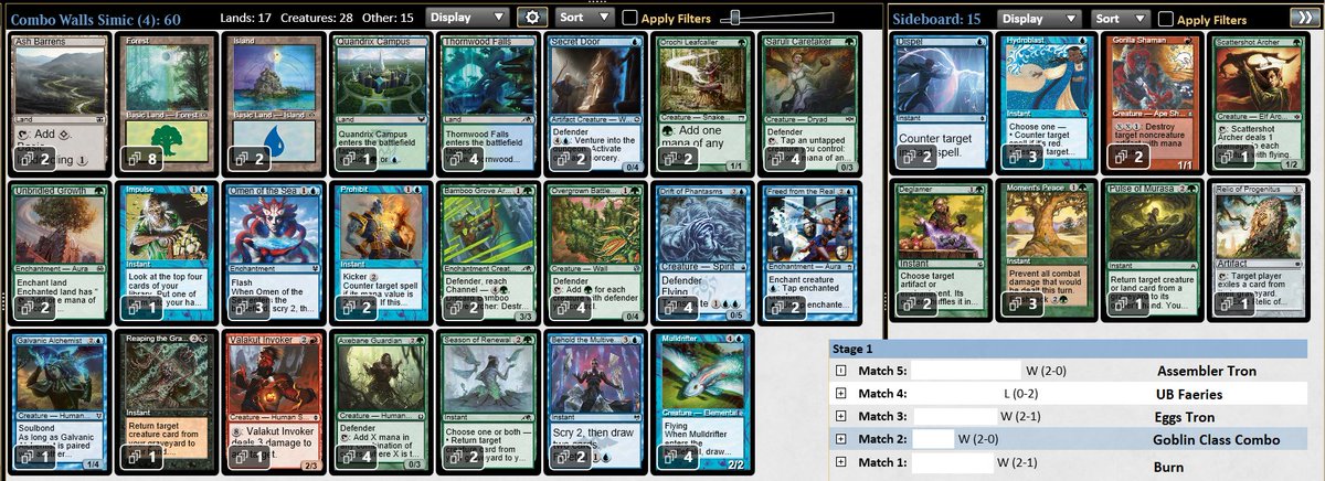 Significant update to the Simic Walls Combo List! Still missing the 5-0, but had multiple 4-1s. Getting closer!