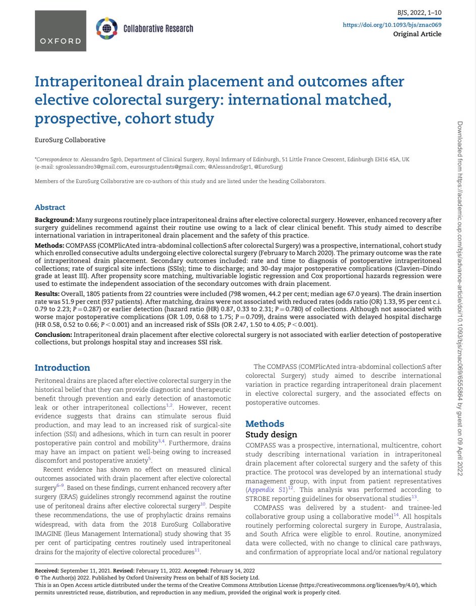 MISIRG (@misirg1) on Twitter photo Drains and Elective Colorectal Surgery #MISIRGlobalSurgery #SoMe4Surgery #MedTwitter
<a href="/AlessandroSgr1/">Alessandro Sgrò</a> <a href="/EuroSurg/">EuroSurg Students</a>
<a href="/Neil_J_Smart/">Neil Smart</a> <a href="/juliomayol/">Julio Mayol</a> <a href="/SWexner/">Steven D Wexner MD, PhD</a> <a href="/AntoninoSpin/">Antonino Spinelli</a> <a href="/Gae_Gallo/">Gaetano Gallo</a> <a href="/GianlucaPellino/">Gianluca Pellino</a> <a href="/ManishChandSurg/">Manish Chand FRCS PhD MBA</a> Drains and Elective Colorectal Surgery #MISIRGlobalSurgery #SoMe4Surgery #MedTwitter
<a href="/AlessandroSgr1/">Alessandro Sgrò</a> <a href="/EuroSurg/">EuroSurg Students</a>
<a href="/Neil_J_Smart/">Neil Smart</a> <a href="/juliomayol/">Julio Mayol</a> <a href="/SWexner/">Steven D Wexner MD, PhD</a> <a href="/AntoninoSpin/">Antonino Spinelli</a> <a href="/Gae_Gallo/">Gaetano Gallo</a> <a href="/GianlucaPellino/">Gianluca Pellino</a> <a href="/ManishChandSurg/">Manish Chand FRCS PhD MBA</a>