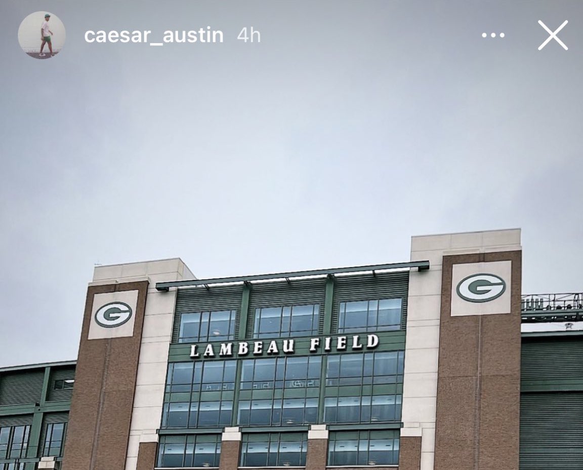 A picture of Lambeau Field taken by Caesar Williams and posted to his Instagram