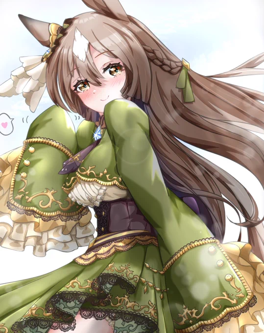 #ウマ娘 
#サトノダイヤモンド 
#イラスト 
出走前振り返りダイヤちゃん(こっそりVer.1.1) 
